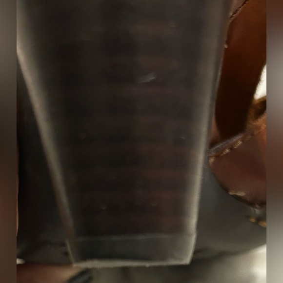 Born Chenille brown leather strappy slingback heel sandals women’s size 8M - Picture 13 of 16